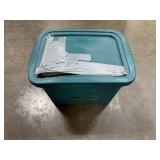 Collection of Quilts and Southwestern Throw Blankets in Storage Tote