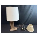 Set of 2 Decorative Table Lamps - Boot Design and Hummingbird Motif