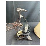 Set of 2 Decorative Table Lamps - Boot Design and Hummingbird Motif