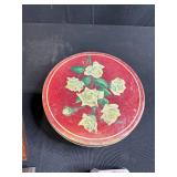 Vintage Trinket and Decor Collection with Metal Letters, Tin, Music Box, and Figurine