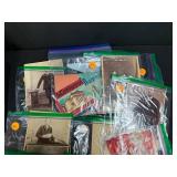 Collection of Vintage Photographs and Antique Valentines with Keepsake Box