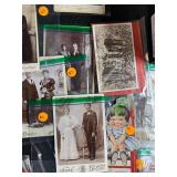 Collection of Vintage Photographs and Antique Valentines with Keepsake Box