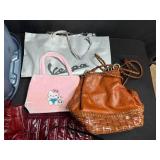 Assorted Handbags and Purses Collection with Storage Tote