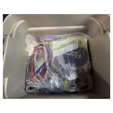 Large Assorted Lot of Necklace Chains and Jewelry Cords with Storage Bin