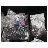 Large Assorted Lot of Necklace Chains and Jewelry Cords with Storage Bin