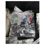 Large Assorted Lot of Necklace Chains and Jewelry Cords with Storage Bin