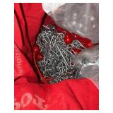 Storage Bin Lot with Chains, Clotheslines, Tarp, Bags, and Organizer Pouches