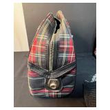 Collection of 3 Vintage Handbags with Plaid and Knit Designs