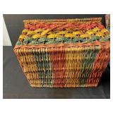 Collection of 3 Handbags and Storage Items - Autographed Don Diego Cigar Box, Woven Basket, Vera Bradley Quilted Purse