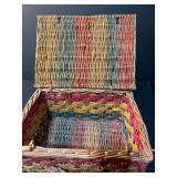 Collection of 3 Handbags and Storage Items - Autographed Don Diego Cigar Box, Woven Basket, Vera Bradley Quilted Purse