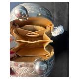 Vintage Metal Purse with Mirror and Beaded Bag Set