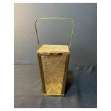 Vintage Clear Carved Lucite Purse and Decorative Gold Tone Boxy Purse w Top Handle