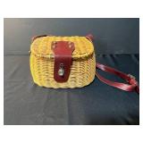 Collection of 3 Vintage Purses: Etienne Aigner Handmade Wicker, Hillard & Hanson Beaded, Brown Leather Pouch