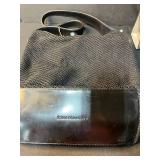 Set of 3 Stone Mountain Handbags and Gold Dipped (Plated) Leaf Brooch & Pendant