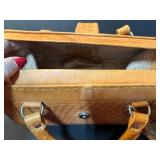 Force Ten West Leather Handbag and Multicolor Woven Drawstring Purse