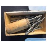 Lot of Vintage and Modern Drill Bits, Spade Bits, and Tapered Reamers with Storage Cases