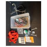 Woodworking Clamping and Tool Lot with Straps, Wrenches, and Hardware