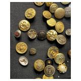 Vintage and Decorative Brass Metal Buttons Assortment