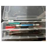 Assortment of Hand Tools with Files and Vintage Jars of Metal Washers