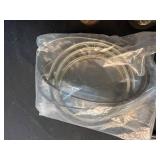 Lot of Assorted Specialty Pliers, Washers, and Metal Rings with Storage Bin