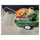 Green Keepers Garden Cart with Tools, Rope, Planters, and String Lights
