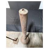 Antique Floor Lamp Parts with Ornate Base and Wooden Stand