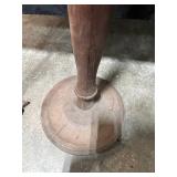 Antique Floor Lamp Parts with Ornate Base and Wooden Stand