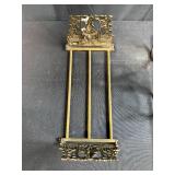 Vintage Brass Book Rack and Decorative Metal Easel Stand