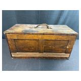 Antique Wooden 5-Drawer Machinist Chest with Leather Handle