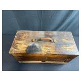 Antique Wooden 5-Drawer Machinist Chest with Leather Handle
