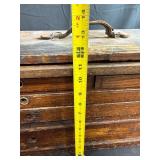 Antique Wooden 5-Drawer Machinist Chest with Leather Handle