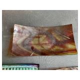 Collection of 5 Artistic Fused Glass Plates and Trays