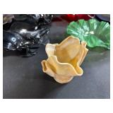 Collection of Decorative Art Glass Bowls and Trays Assorted Colors