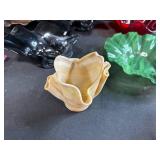 Collection of Decorative Art Glass Bowls and Trays Assorted Colors