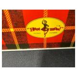 Hot Mon! Plaid Picnic Tin with Vintage Scarves, Doilies, and Sewing Accessories