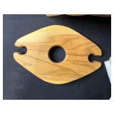 Vintage Handkerchief and Linen Collection with Basket, Flour Sack Apron, and Wooden Wine Holder