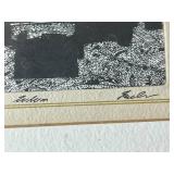 Home Decor Collection with Signed & Numbered Framed Art, Carved Angel, Hand-Painted Wood Piece, and Sign