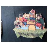 Collection of Vintage Buttons, Ribbons, Cat Die Cuts, and Antique Eyeglasses