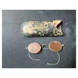 Collection of Vintage Buttons, Ribbons, Cat Die Cuts, and Antique Eyeglasses