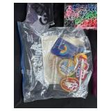 Mixed Craft Supplies Collection with Copper Sheets, Beads, Vintage Patches, and Accessories