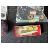 Large Sewing and Beading Supplies Lot with Threads, Beads, and Accessories