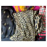 Lot of Colorful Vintage Scarves, Feather Boa, and Fashion Accessories - scarf rings