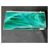 Sher Browner Signed Glass Vanity Tray and Lidded Box Set