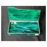 Sher Browner Signed Glass Vanity Tray and Lidded Box Set