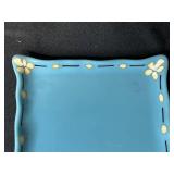 Set of 2 Stained Glass Angel Ornaments and 2 Blue Decorative Trays