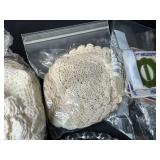 Large Lot of Vintage Sewing Patterns, Lace Doilies, Buttons, and Craft Supplies