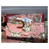 Large Lot of Vintage Sewing Patterns, Lace Doilies, Buttons, and Craft Supplies