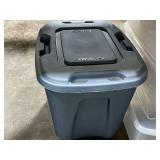 Set of 3 Clear Sterilite Storage Totes and 1 Blue Rubbermaid Tote