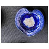Set of 5 Handmade Heart-Shaped Glazed Ceramic Dishes