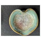 Set of 5 Handmade Heart-Shaped Glazed Ceramic Dishes